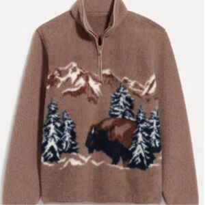 Old Navy Sherpa Bison Quarter Zip